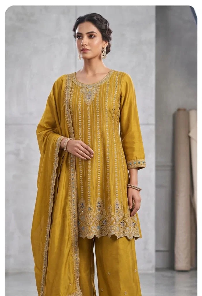 Zorista 11045 A To D Chinon Silk Jarkan Work Salwar Kameez