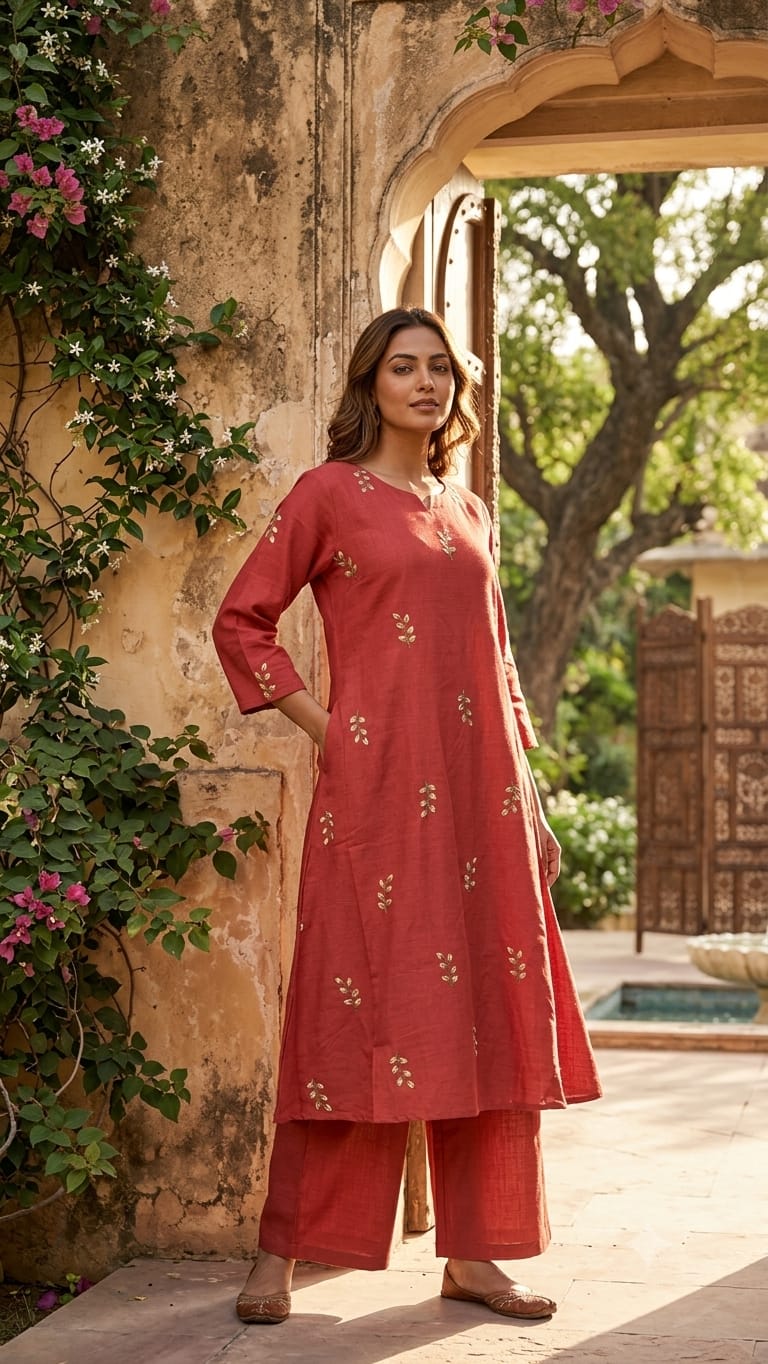 Naisha K 1218 German Cotton Kurti With Bottom Collection