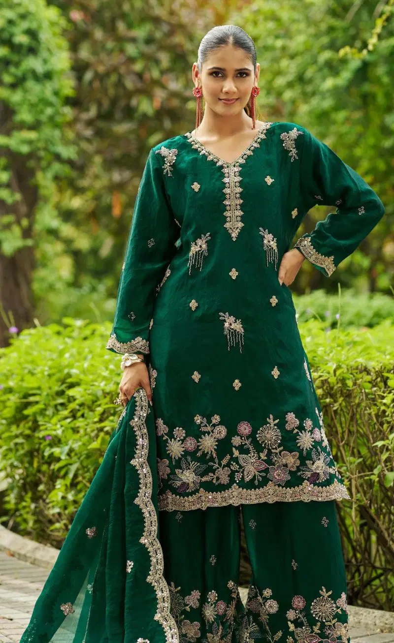 Bilqis B 291 A To D Nc Moss Beads Work Salwar Kameez Collection