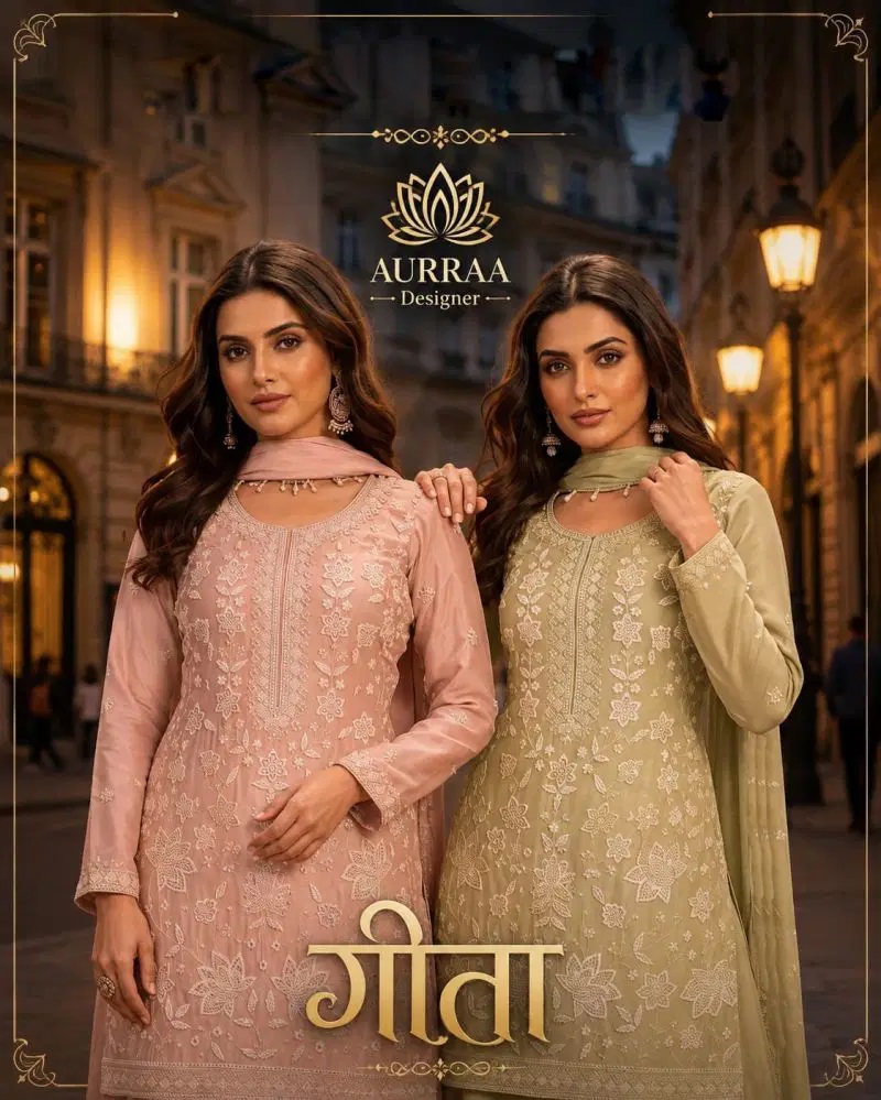 Aurraa Geeta Chinon Heavy Beads Work Salwar Kameez Online