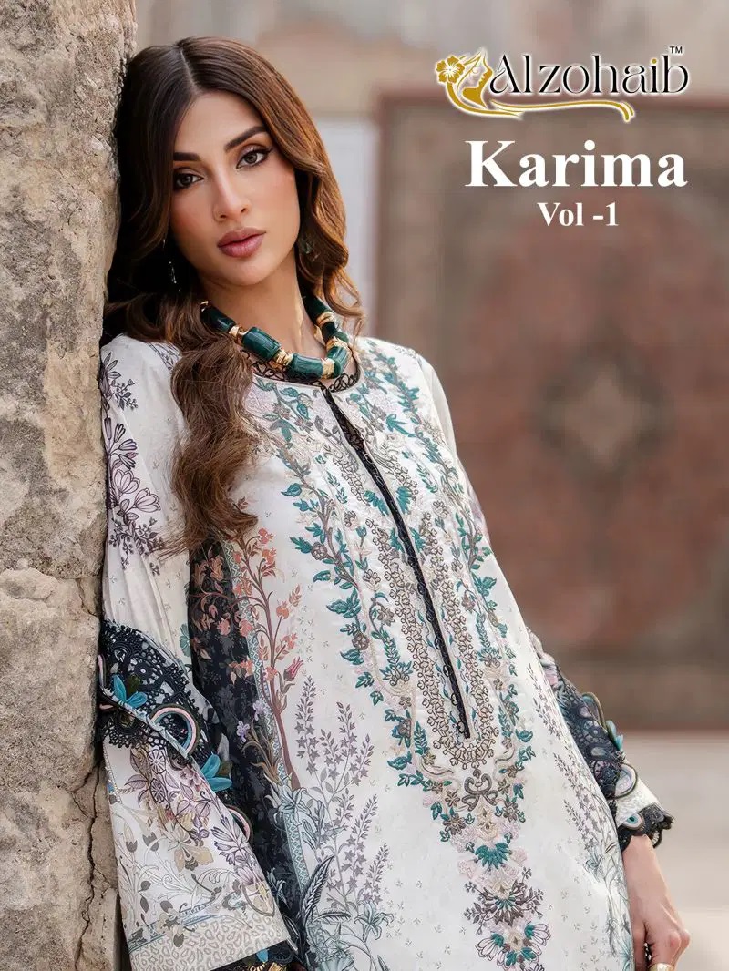 Alzohaib Karima Vol 1 Cotton Patch Work Salwar Kameez