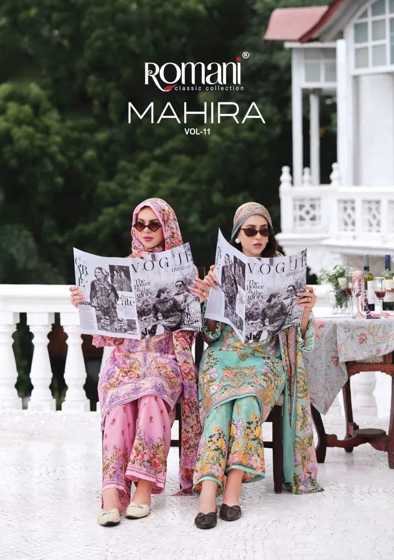 Romani Mahira Vol 11 Soft Cotton Embroidered Dress Material