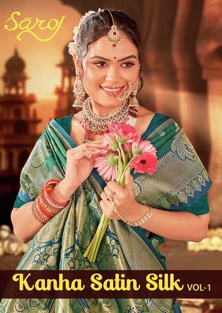 Saroj Kanha Satin Silk Vol 1 Satin Silk Zari Weaving Traditional Saree Collection