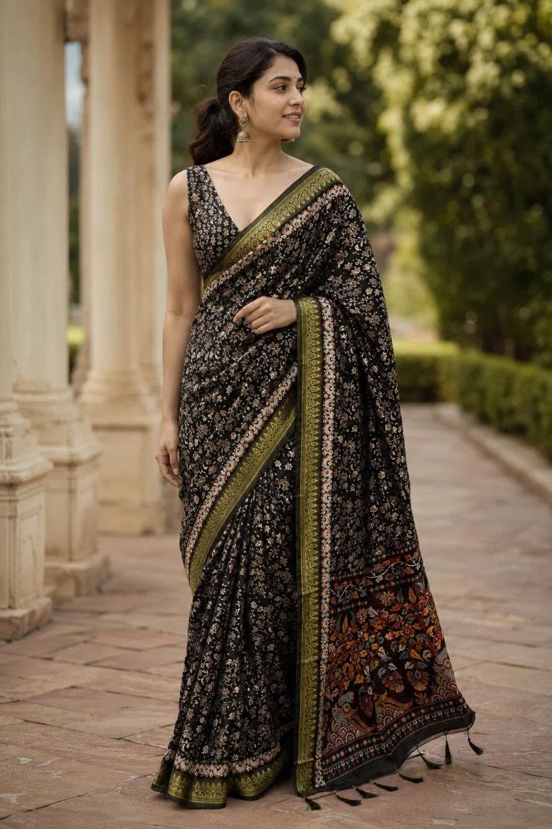 Mv Vis 55 Silk Floral Printed Saree Collection