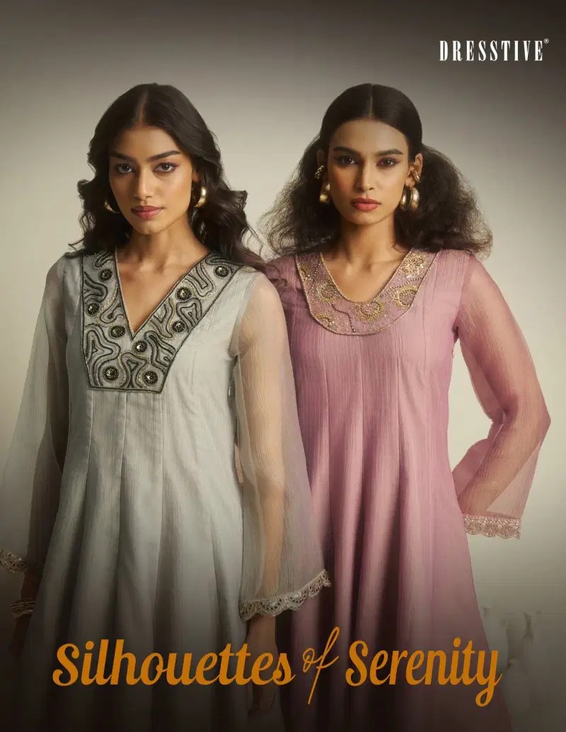 Dresstive Silhouettes Of Serenity Hand Work Kurti With Bottom Collection