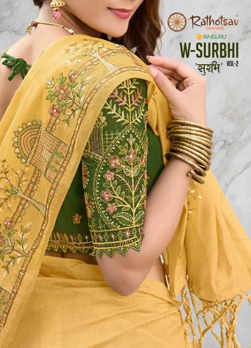 Rajguru Surbhi Vol 2 Embroidered Work Saree Collection