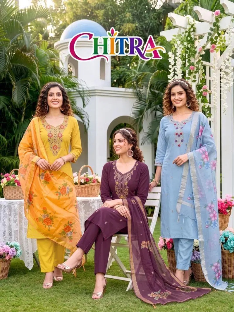 Chitra Vol 2 Embroidered Casual Wear Kurti With Bottom Dupatta