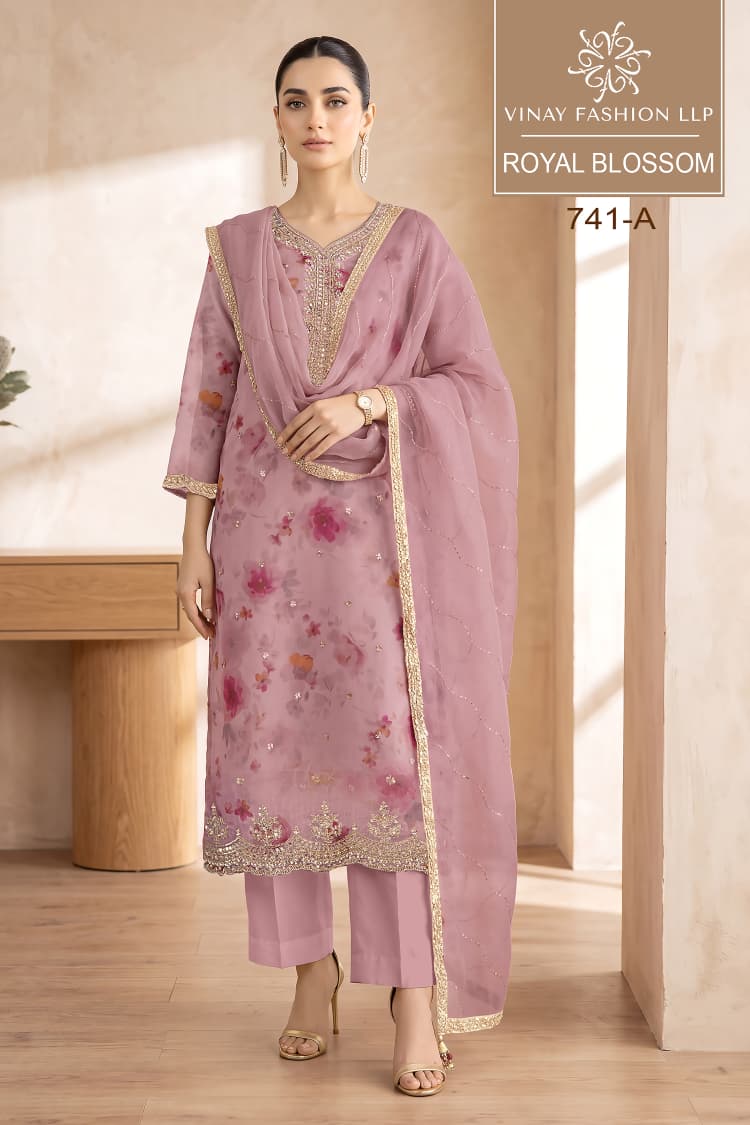 Vinay Kuleesh Royal Russian Silk Handwork Salwar Kameez Collection