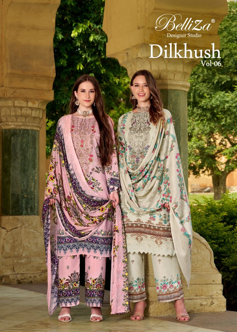 Belliza Dilkhush Vol 6 Viscose Printed Dress Material Collection