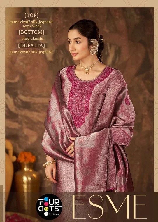 Four Dots Esme Ziraf Jacquard Designer Dress Material Collection