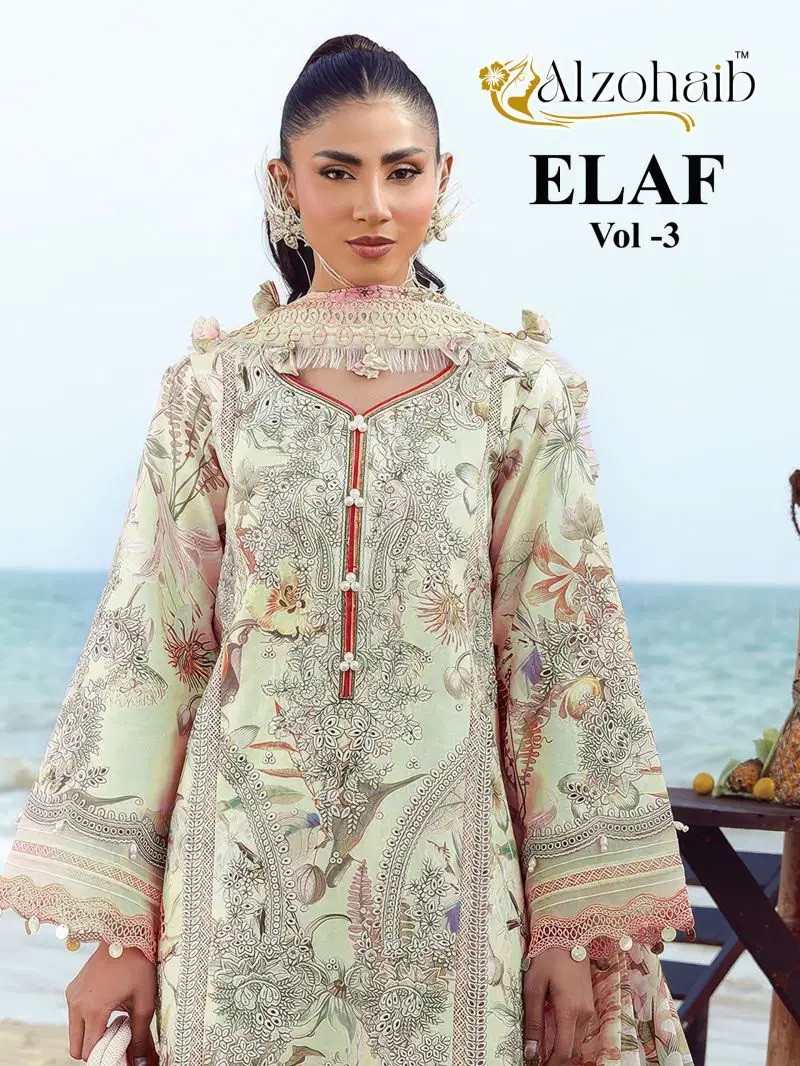 Alzohaib Elaf Vol 3 Cotton Patch Work Salwar Kameez Collection