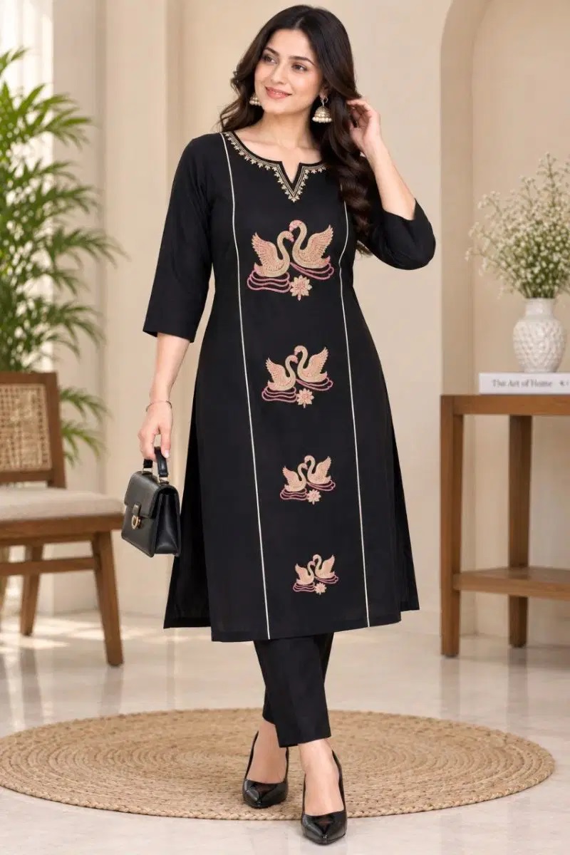 Jf 3823 Cotton Blend Daily Wear Kurti With Bottom Collection
