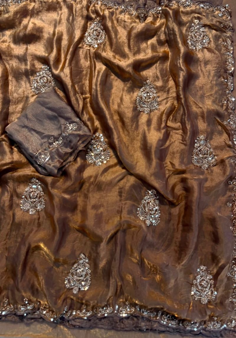 Paisley Vastra Soft Fendi Sequins Party Wear Saree Collection