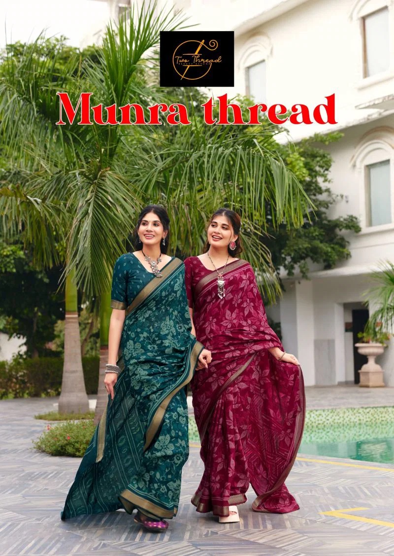 Munra Thread Viscose Zari Printed Saree Collection