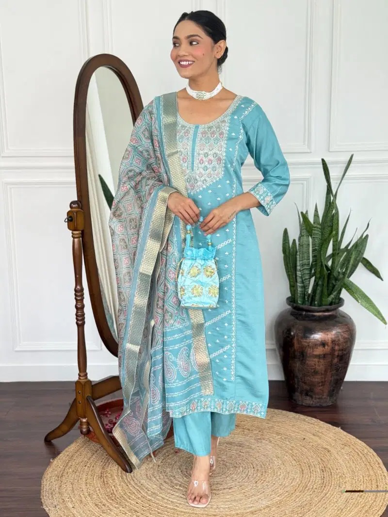 S Mahi 137 Embroidery Worked Kurti Set Collection