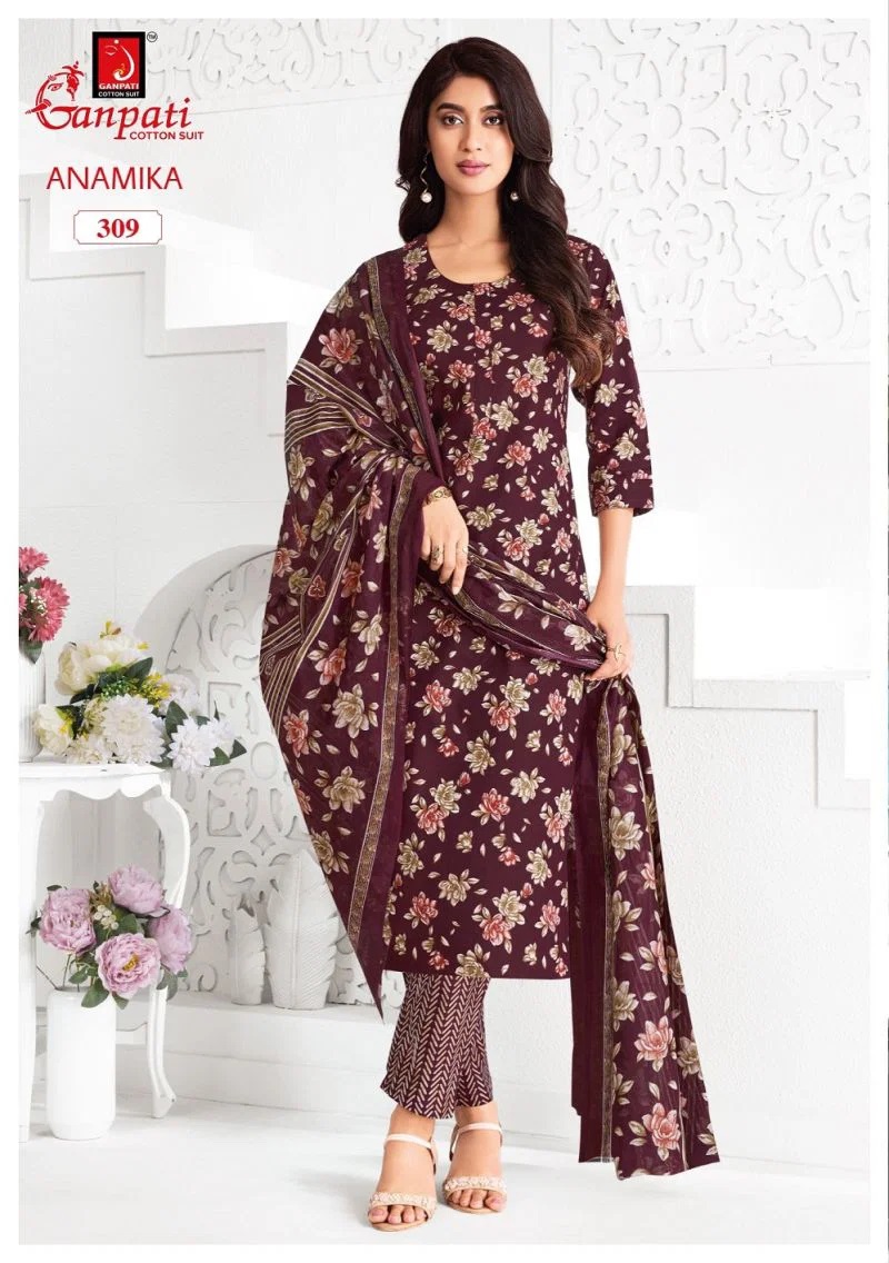 Ganpati Anamika Vol 3 Cotton Kurti Pant With Dupatta