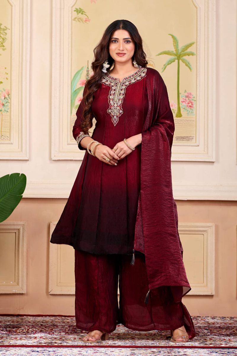 Navya Kurti 317 Embroidered Kurti Pant With Dupatta