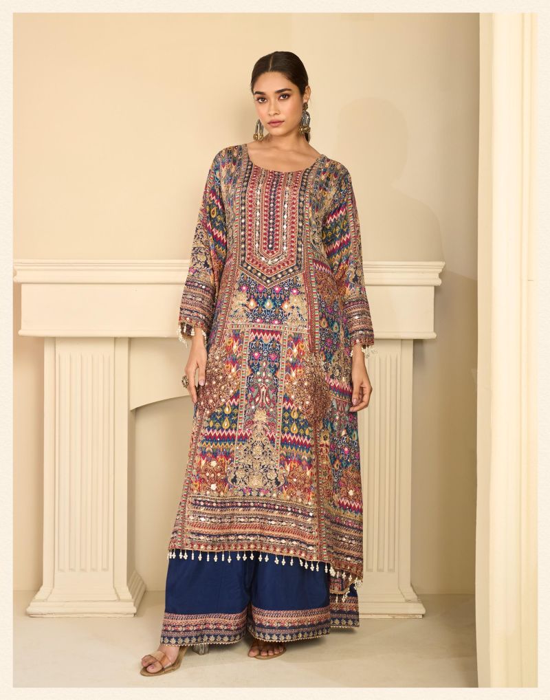 Ehsaas 20001 Crepe Silk Aari Work Designer Salwar Kameez