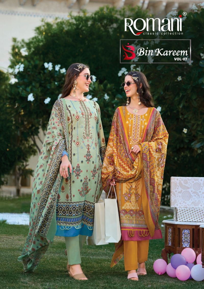 Romani Bin Kareem Vol 7 Cotton Printed Dress Material Collection