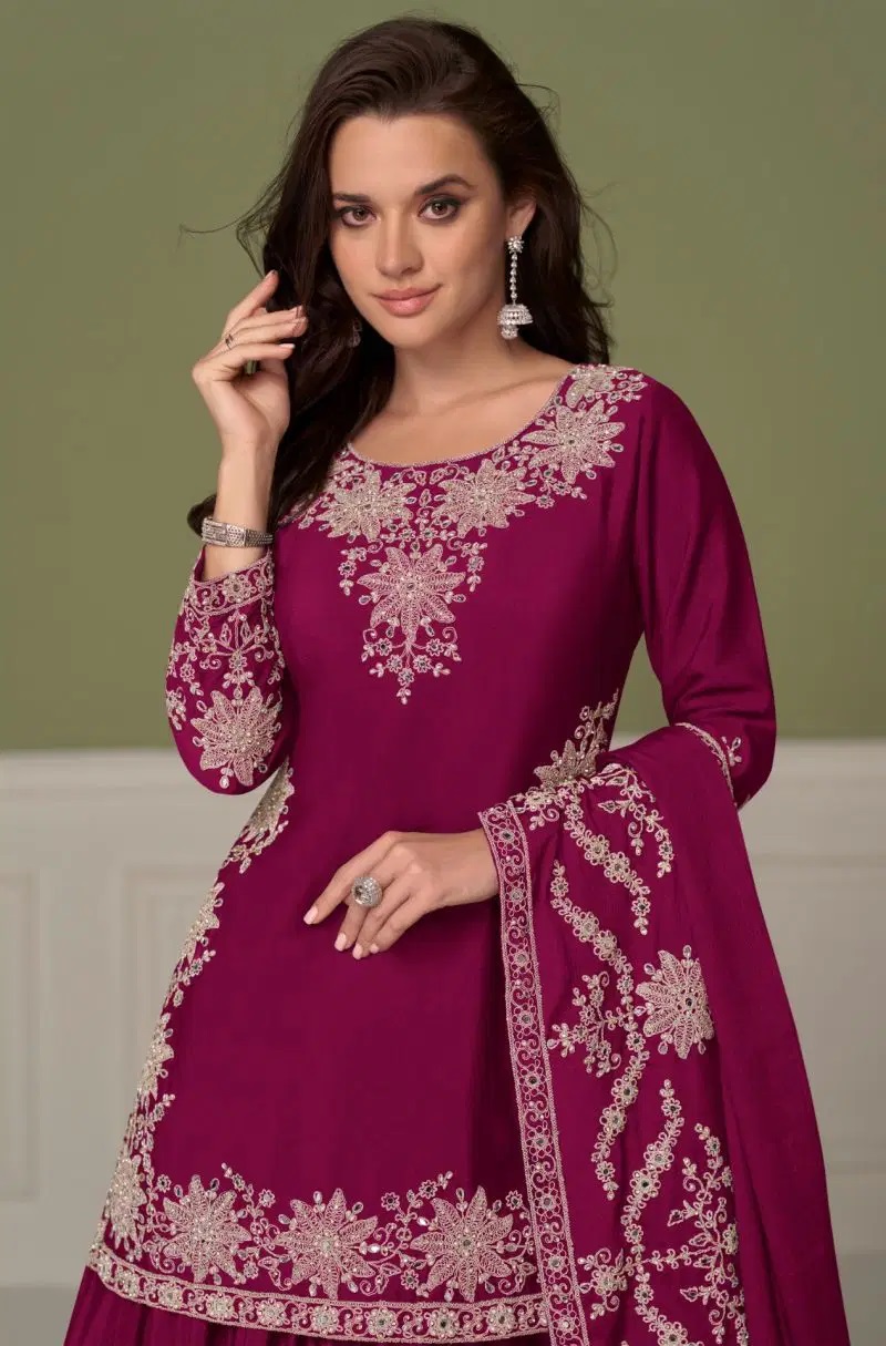 Gulkayra Saadgi Chinon Embroidery Work Salwar Kameez Collection