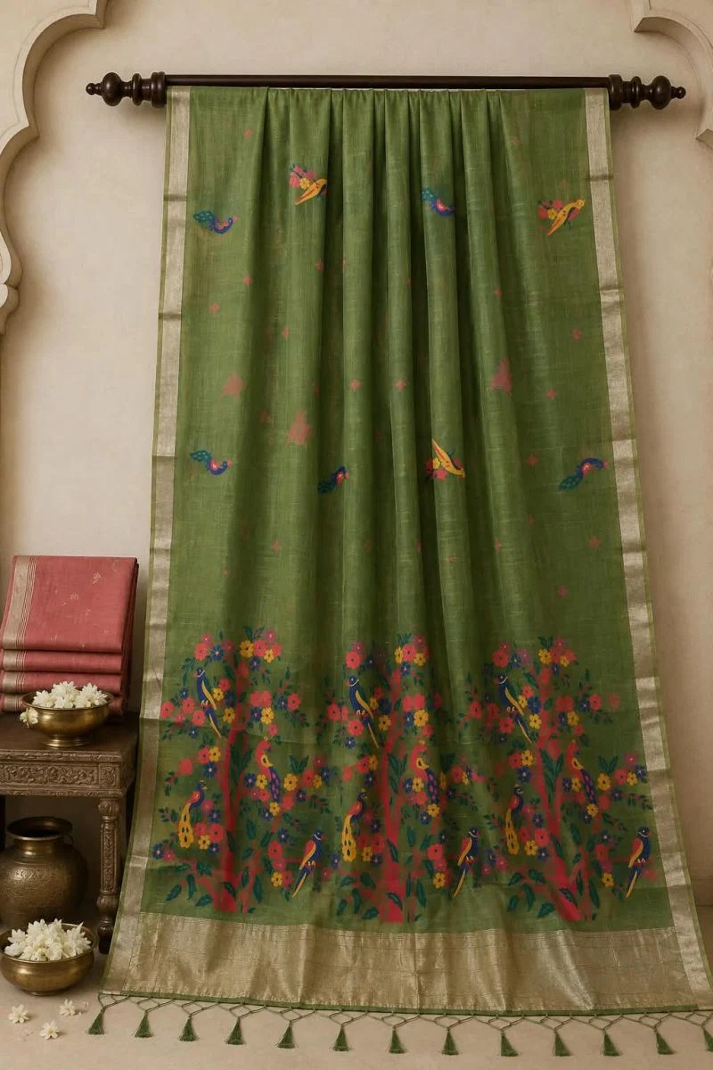 Tree Vol 1 Peshwai Cotton Zari Butti Work Saree Collection