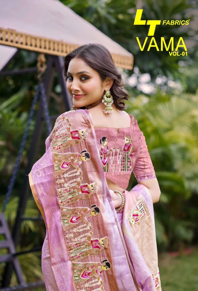 Lt Vama Vol 1 Silk Beads Work Saree Collection