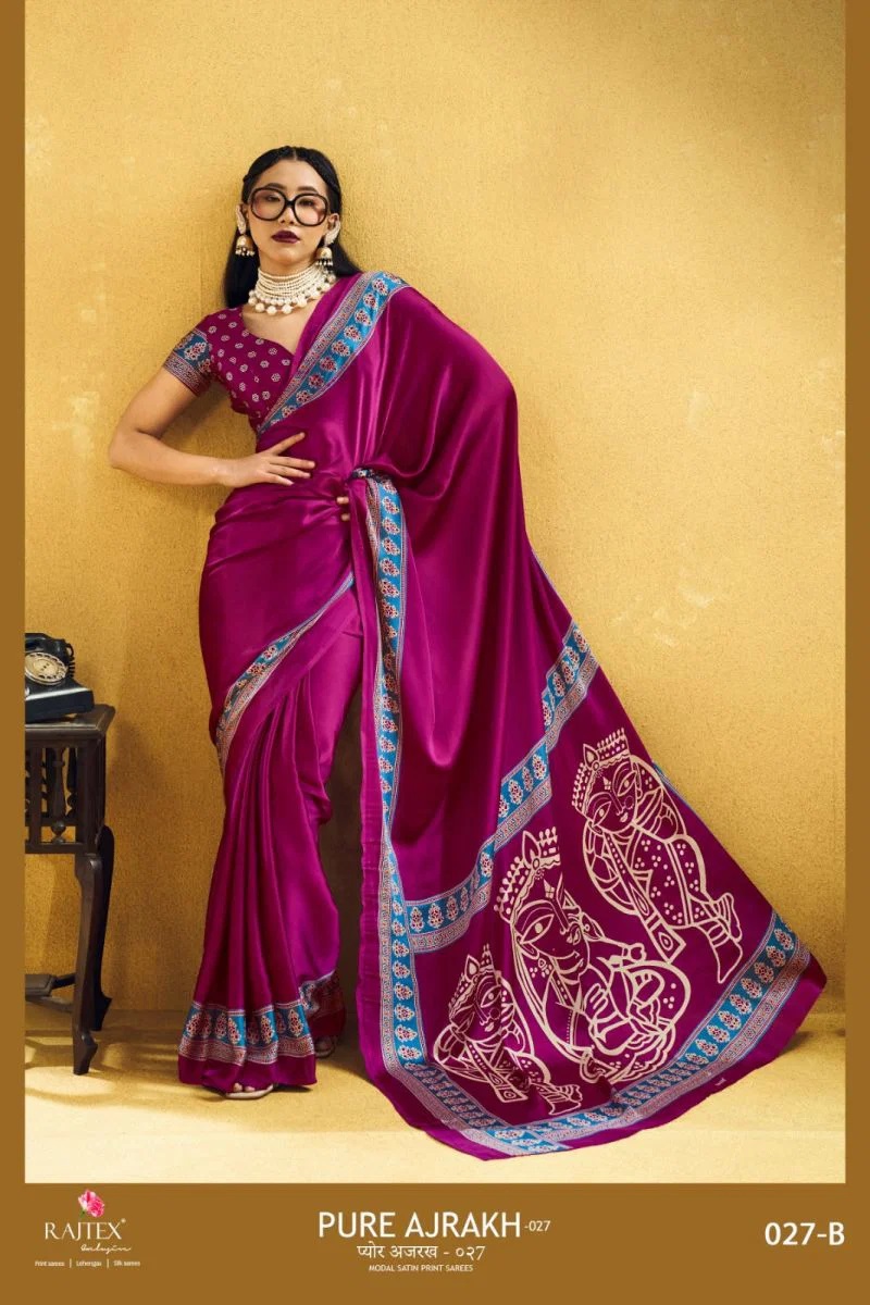 Rajtex Pure Ajrakh 27 Modal Ajrakh Printed Saree Collection