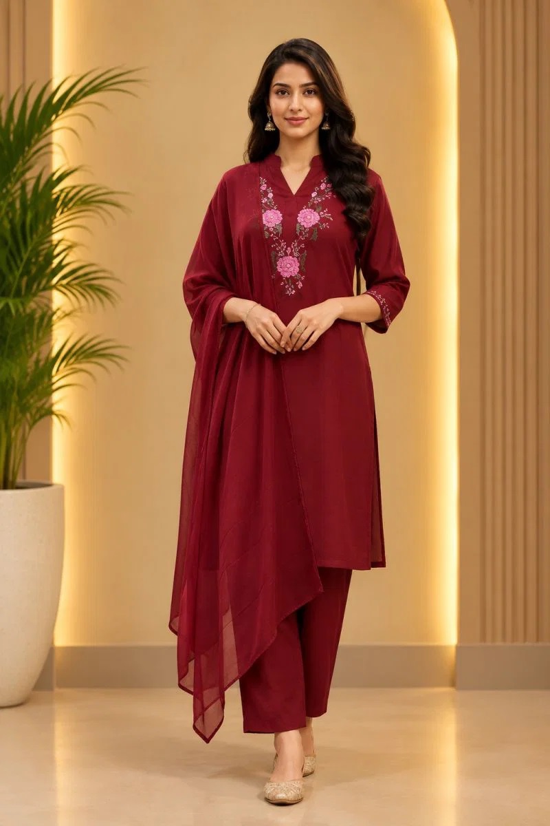 Emily 17 And 21 Rayon Embroidered Kurti Set Collection