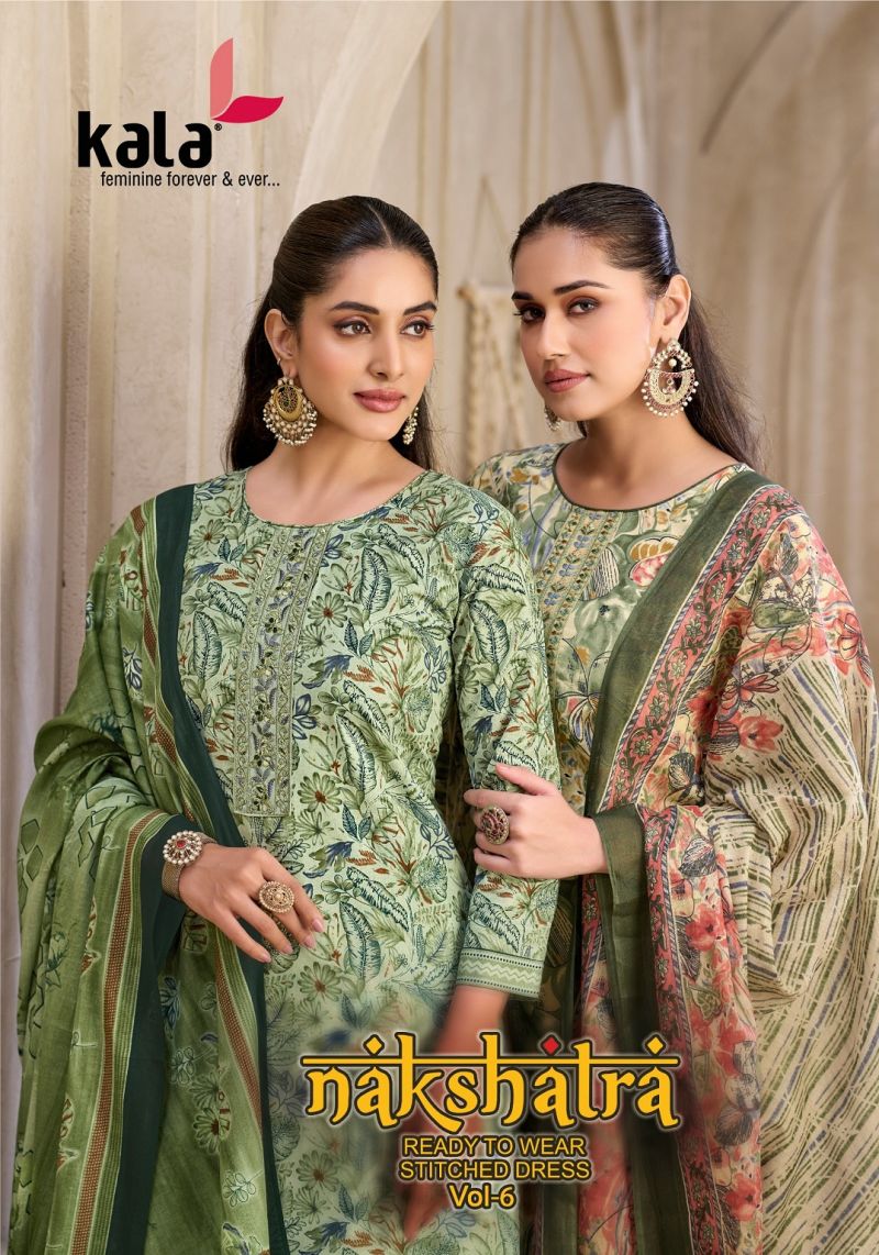 Kala Nakshatra Vol 6 Cotton Readymade Kurti Set With Dupatta