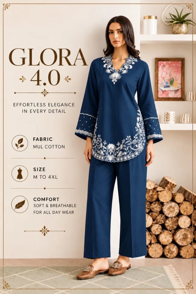 Glora Vol 4 Embroidered Co Ord Set Collection