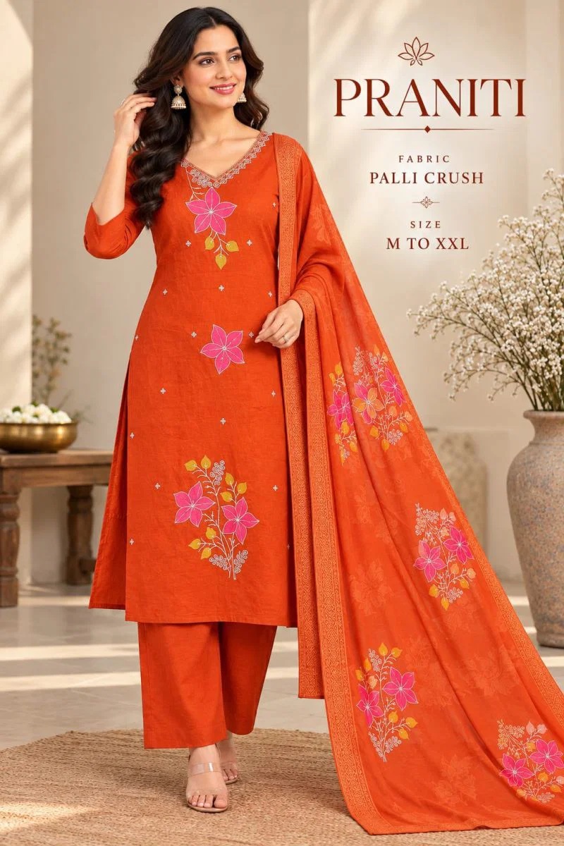 Praniti Combo Palli Crush Embroidered Kurti Set Collection
