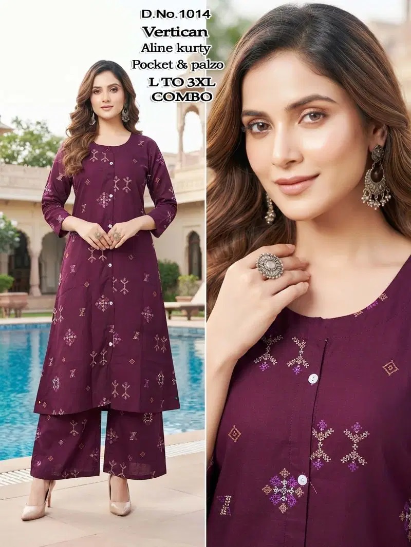Mahima D No 1011 Vartican Silk Printed Kurti With Bottom