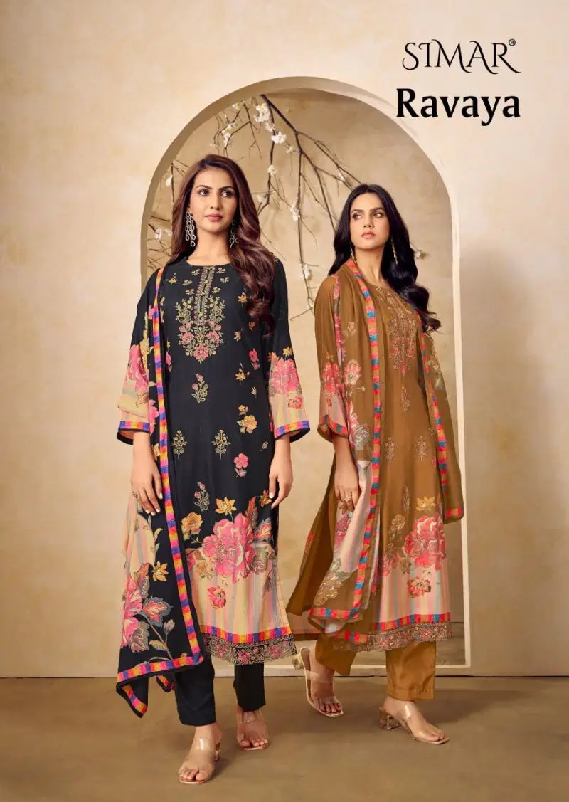 Glossy Simar Ravaya Viscose Pashmina Printed Salwar Kameez