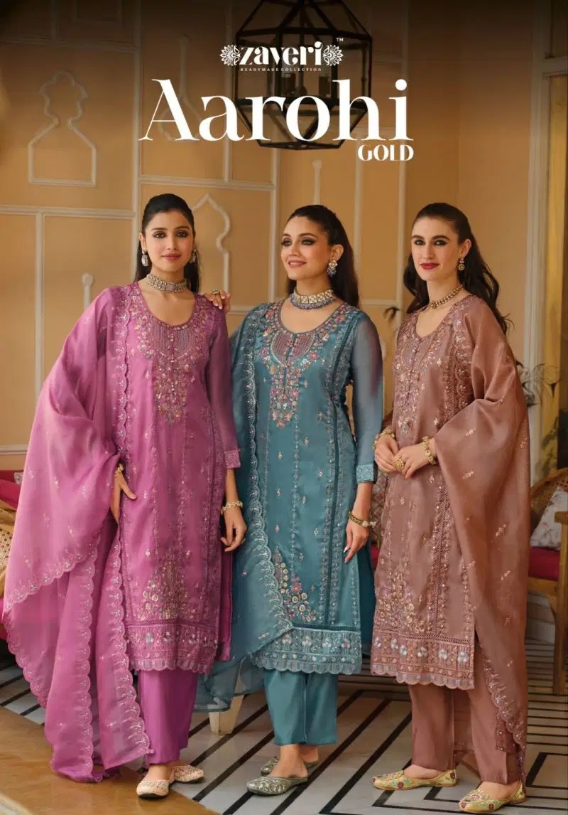 Zaveri Aarohi Gold Embroidered Salwar Kameez Collection