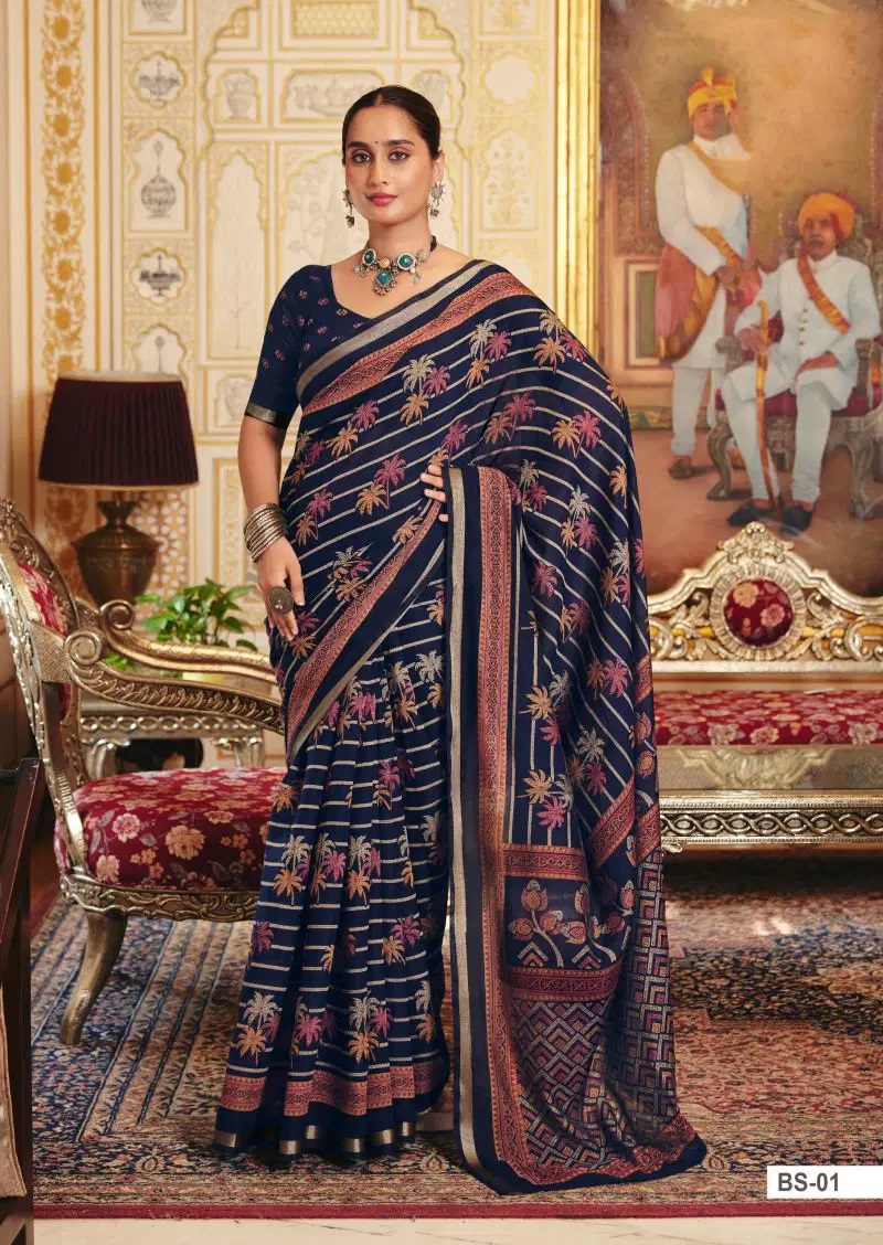 Brhmani Silk Soft Viscose Printed Saree Collection