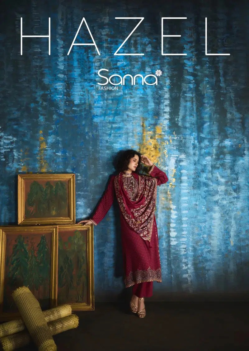 Sanna Hazel Viscose Pashmina Khatli Work Salwar Kameez Collection