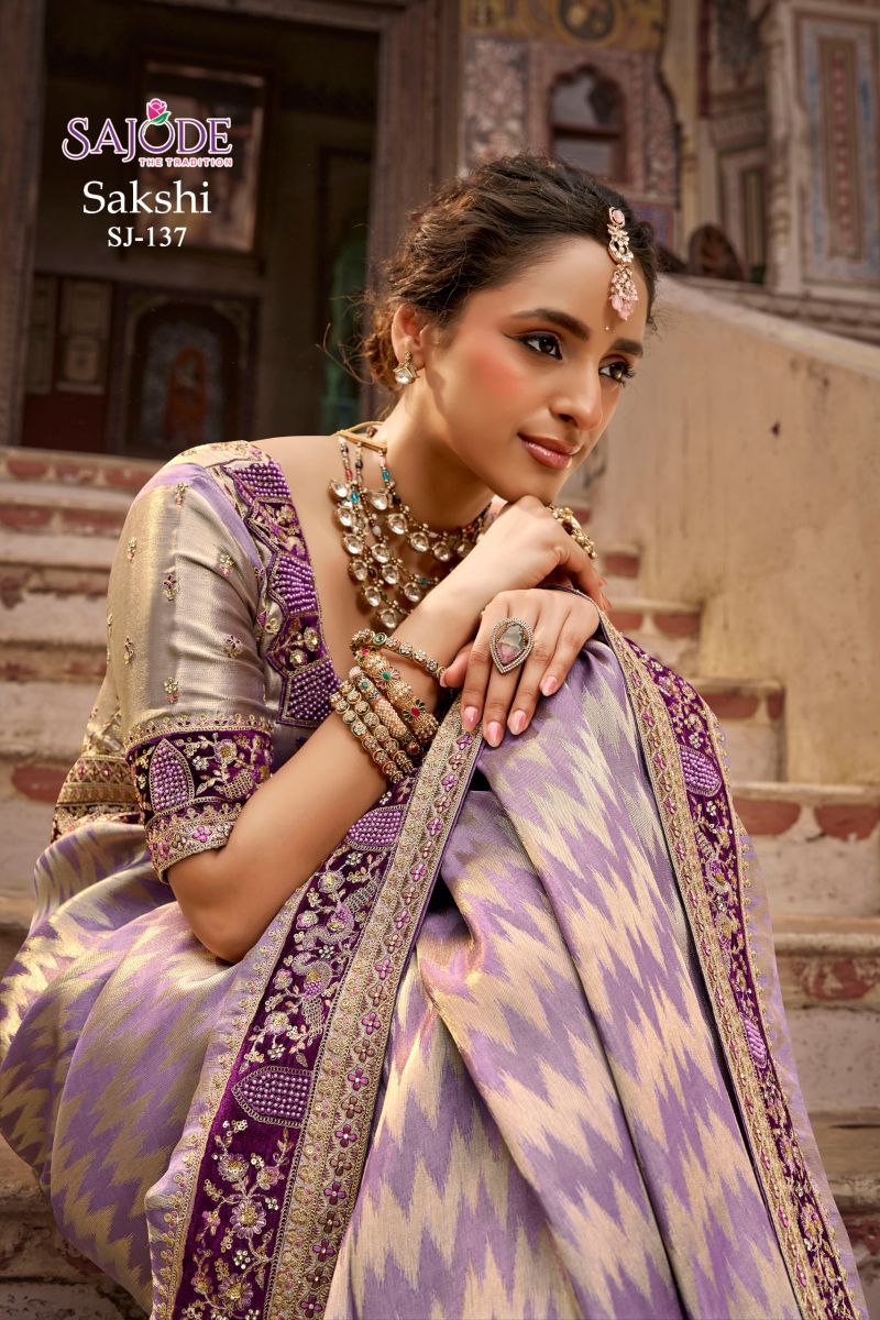 Sajode Sakshi Viscose Kanchipuram Hand Work Saree Collection