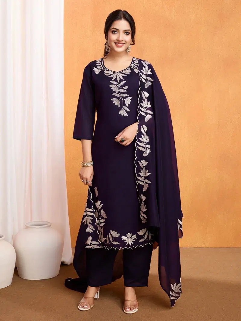 Md S Mahi 412 Jacquard Worked Kurti Set Dupatta
