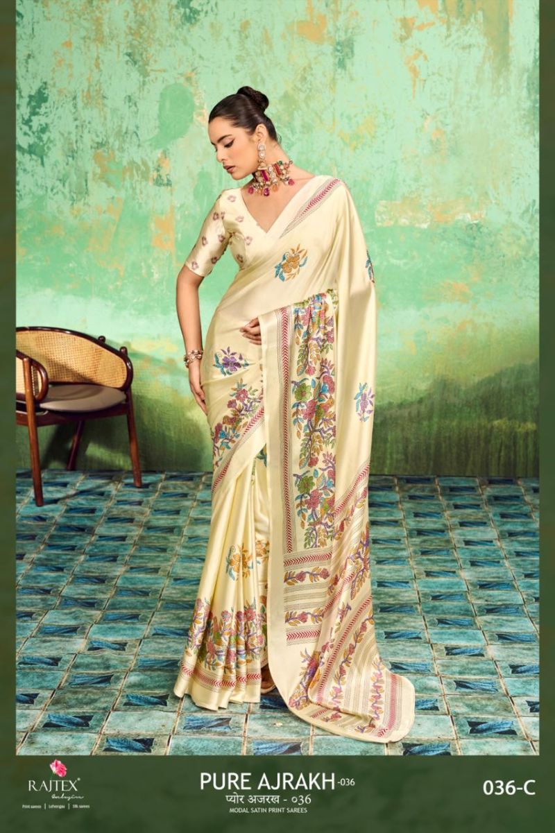 Rajtex Pure Ajrakh 036 Modal Ajrakh Printed Saree Collection