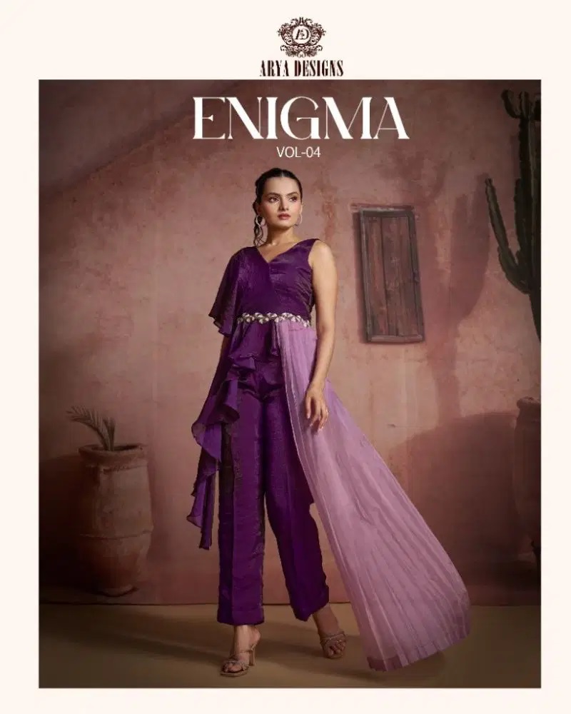Arya Enigma Vol 4 Muslin Silk Party Wear Indo-Western Collection