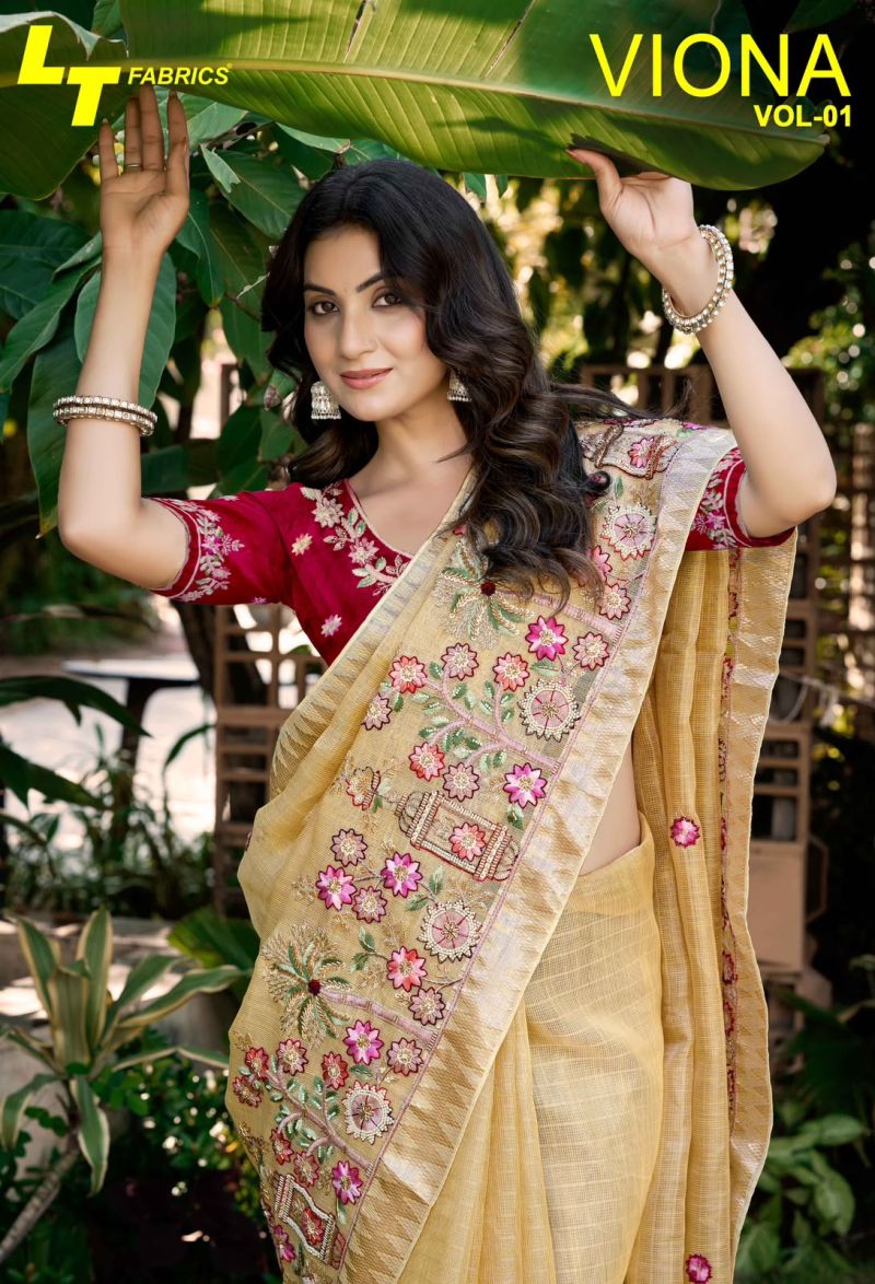 Lt Viona Vol 1 Silk Beads Work Saree Collection