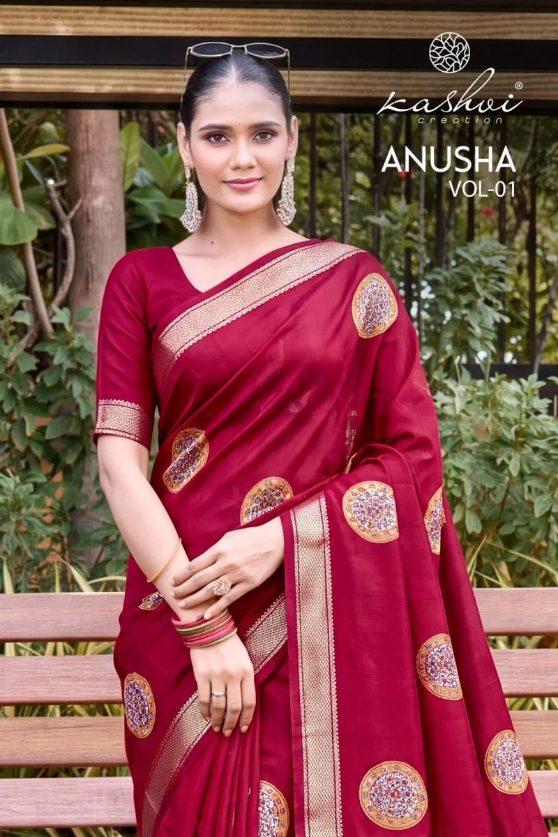 Kashvi Anusha Vol 1 Viscose Jacquard Border Saree
