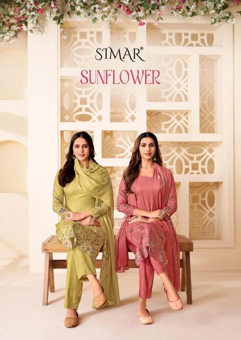 Glossy Simar Sunflower Digital Printed Salwar Kameez Collection