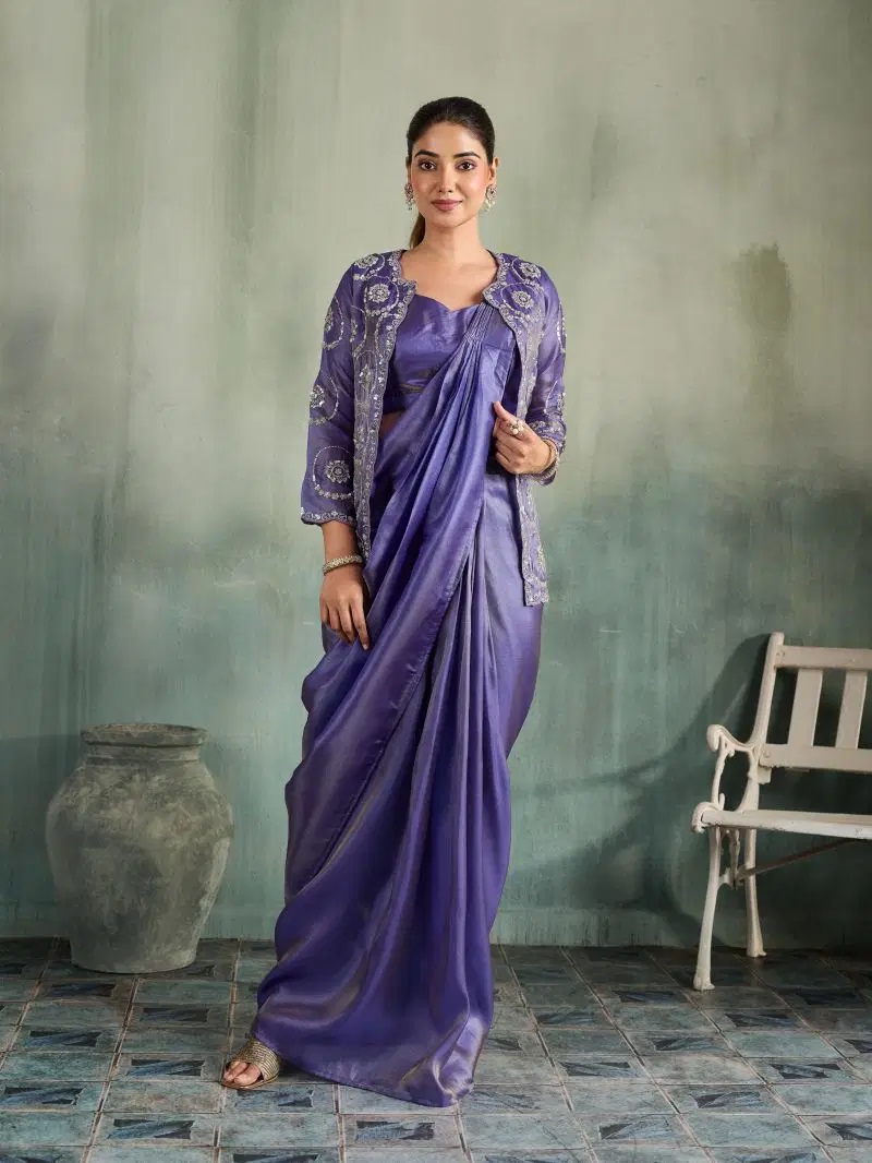 Amoha A 575 Shimmer Party Wear Ready To Wear Saree Collection