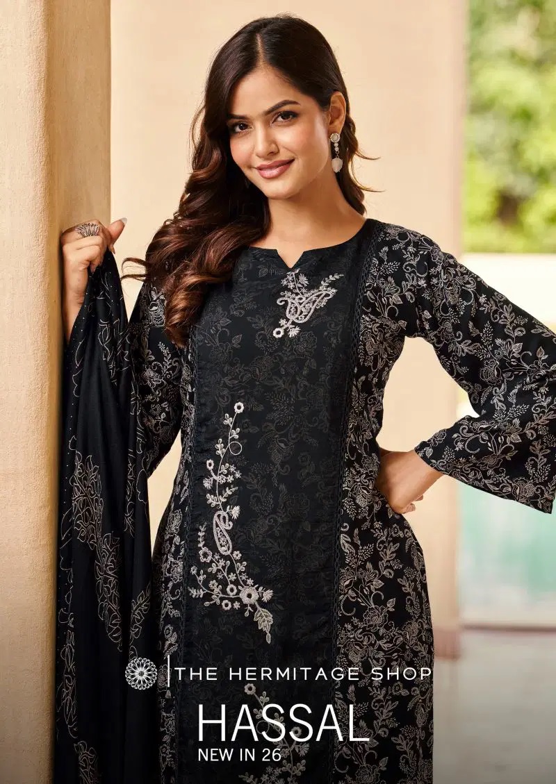 Hermitage Hassal Viscose Cotton Printed Dress Material Collection