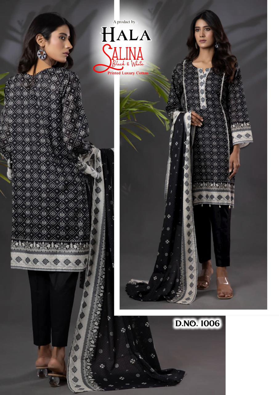 black and white cotton dress material Kevalfab Image Black and white cotton dress material
