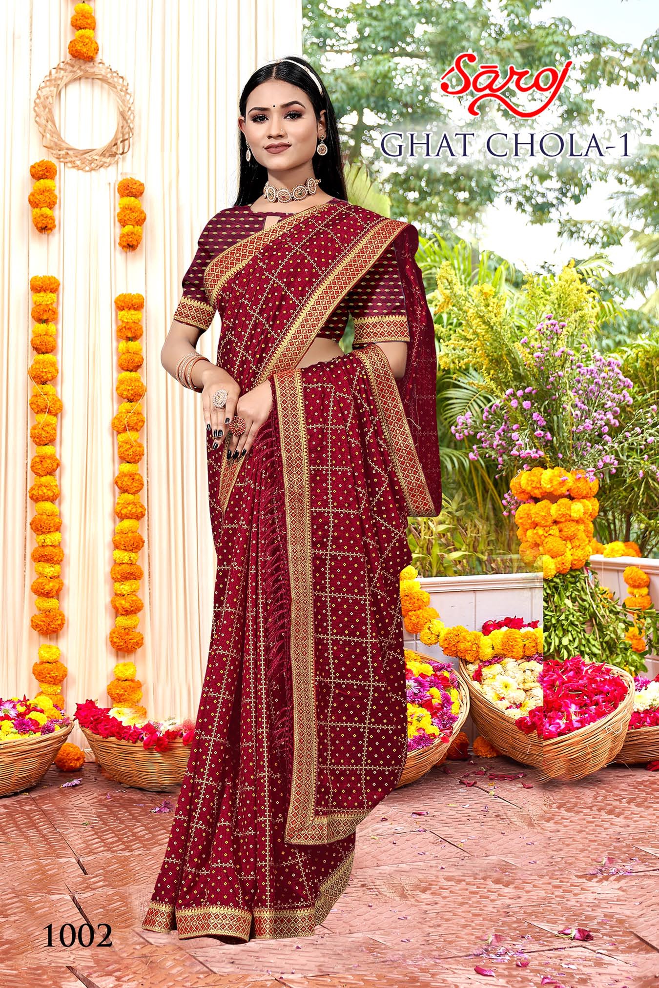 Buy Pretty Solid Vichitra Silk Saree - Pink (KDB-2339409)