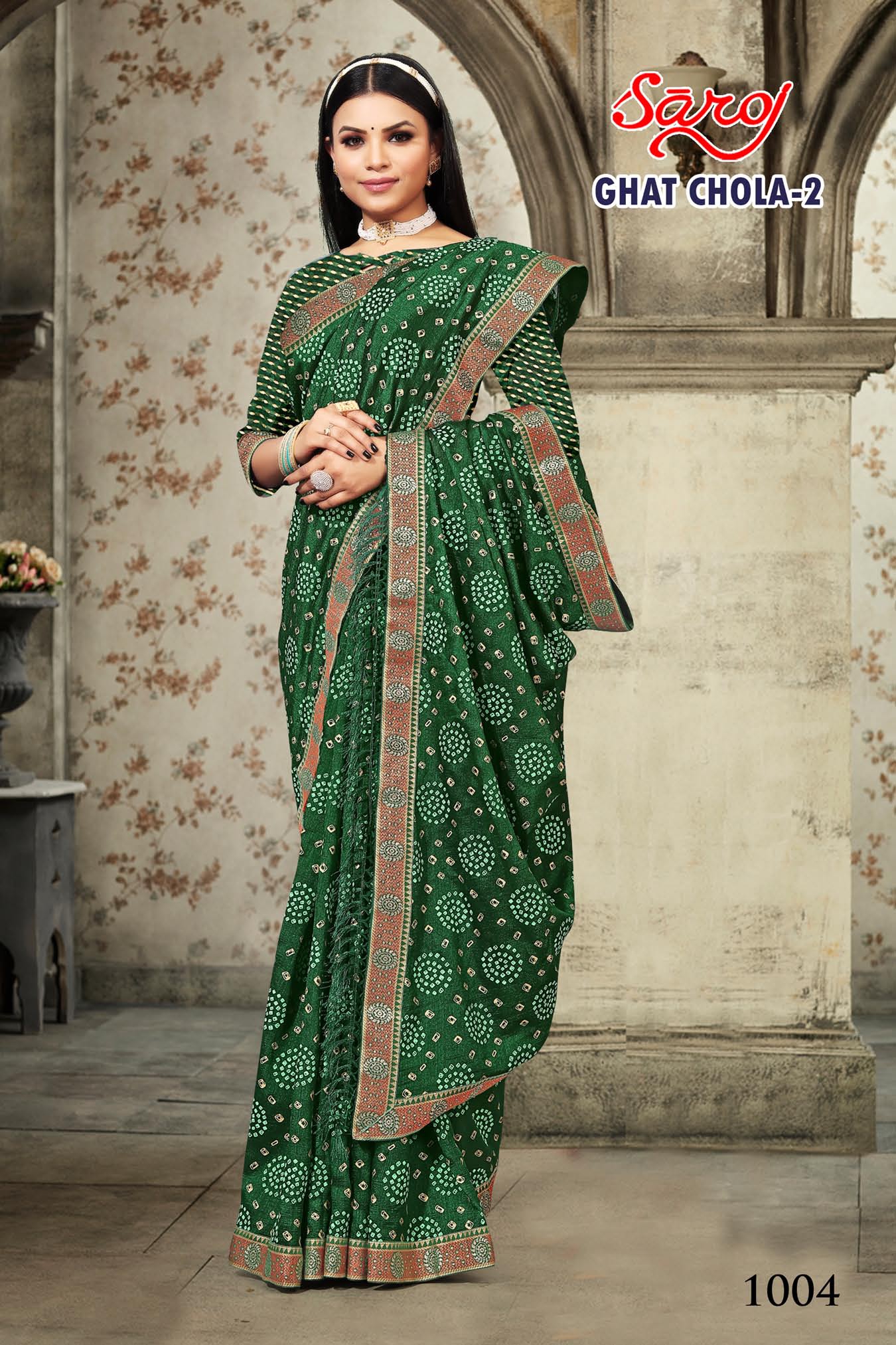 Buy Bandhani Ajrakh Gaji Silk Saree | Women Ethnic clothing