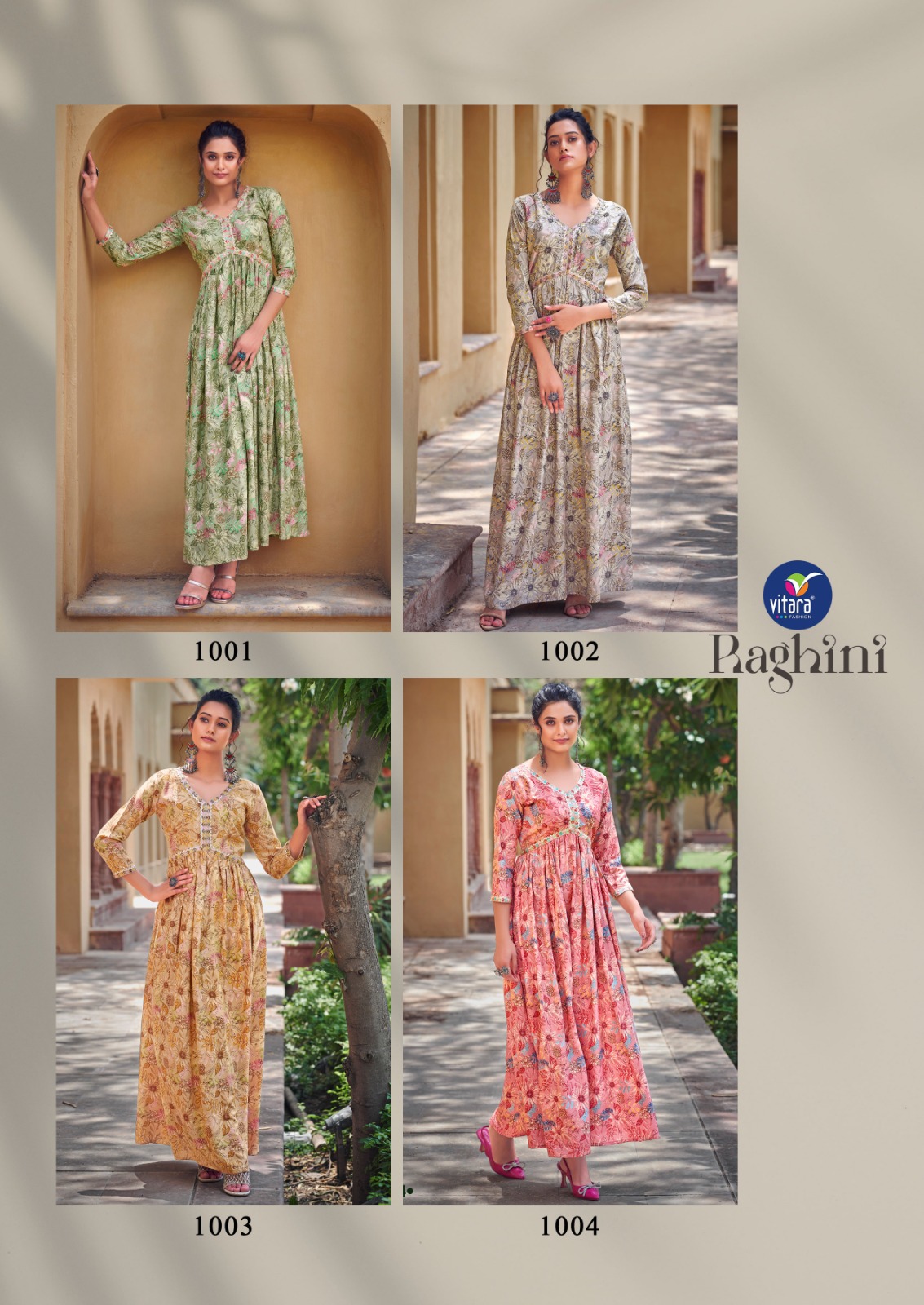 gorgette Purpal New Look Exclusive Designer Long Cut Work Kurti at Rs  1100/piece in Surat