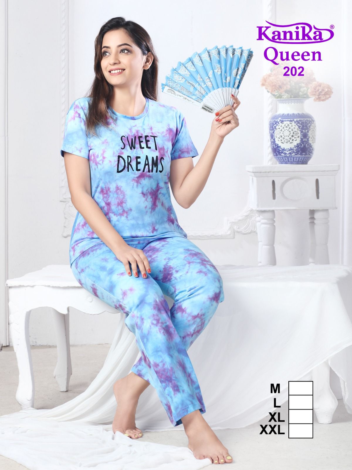 FLAVIA Women's Organic Printed Pure Cotton Pyjama Top Night Suit Set-P –  House of Attire Private Limited